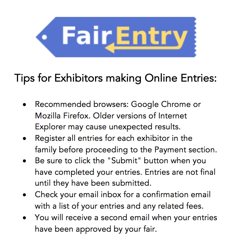 tips for fair entry