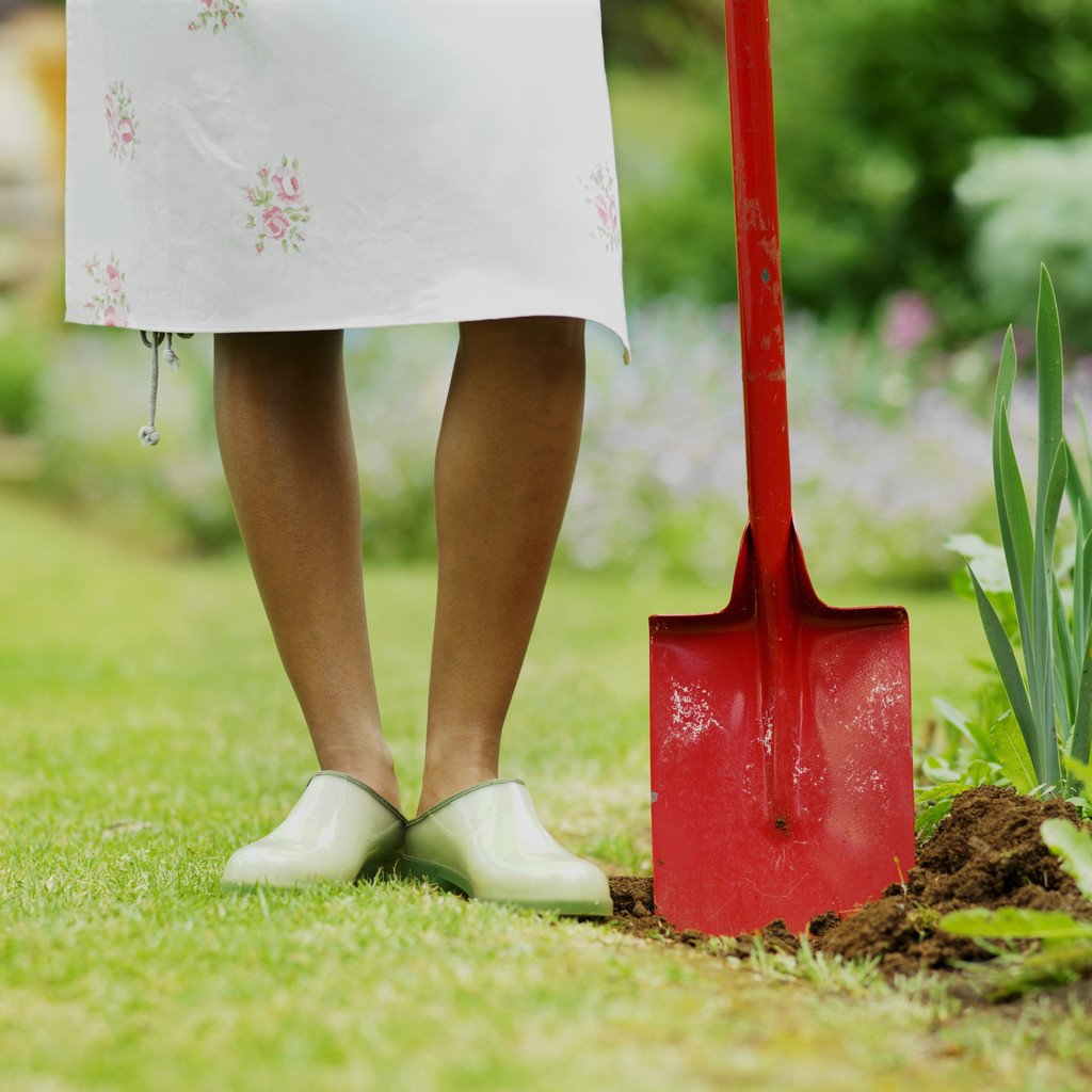 lady with shovel